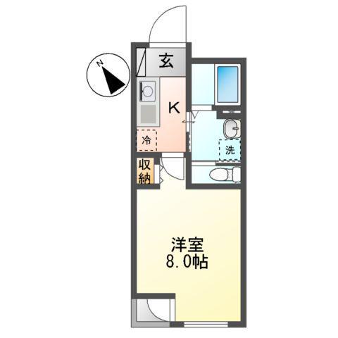 ラヴァリエ(1K/3階)の間取り写真