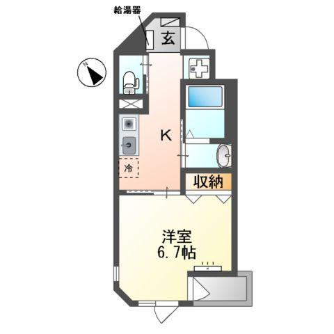 ラヴァリエ(1K/2階)の間取り写真