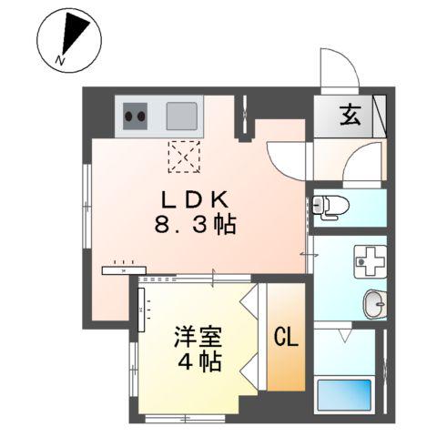 アコード・K(1LDK/1階)の間取り写真