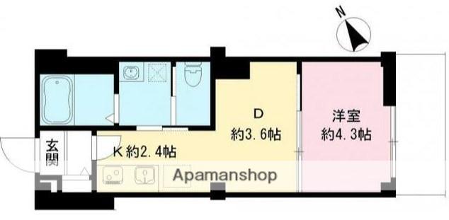つむぎの杜 西荻みなみ(1DK/3階)の間取り写真