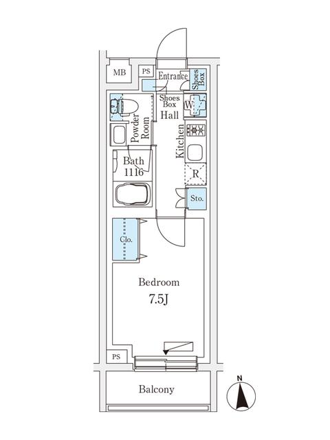 プラネソシエプラス桜台(1K/2階)の間取り写真