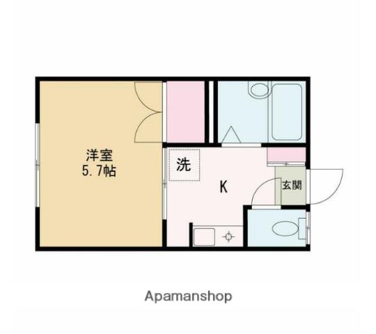 ラレース6(1K/1階)の間取り写真