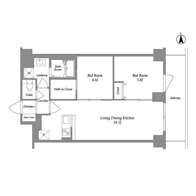 KDXレジデンス上板橋(2LDK/7階)の間取り写真