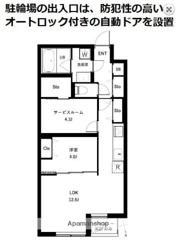 COEUR BLANC西荻窪(1SLDK/1階)の間取り写真