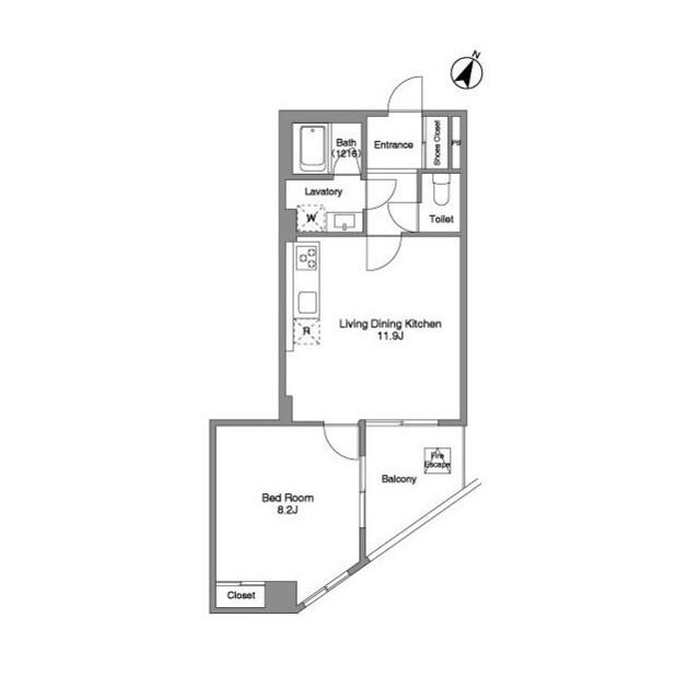 BPRレジデンス練馬富士見台(1LDK/1階)の間取り写真