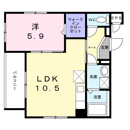 クレストネリマ(1LDK/3階)の間取り写真