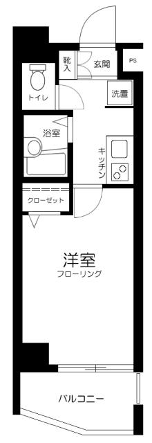 スカイコート芦花公園(1K/5階)の間取り写真