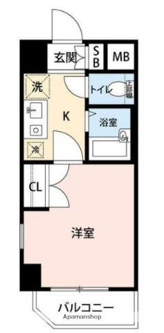 マイナビSTAYミライエ浜田山(1K/3階)の間取り写真