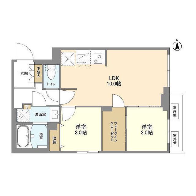 ウェルスクエア新高円寺(2LDK/1階)の間取り写真