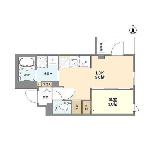 ウェルスクエア新高円寺(1LDK/4階)の間取り写真