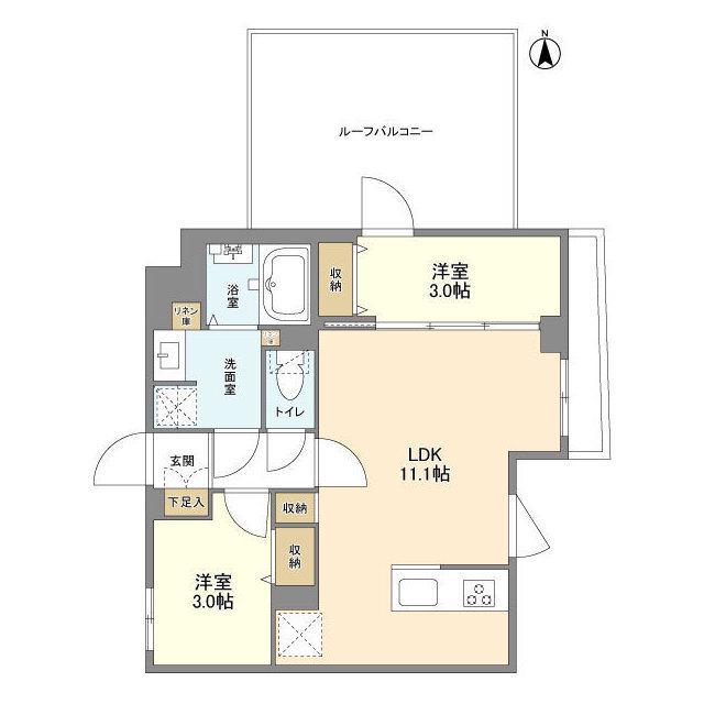 ウェルスクエア新高円寺(2LDK/5階)の間取り写真