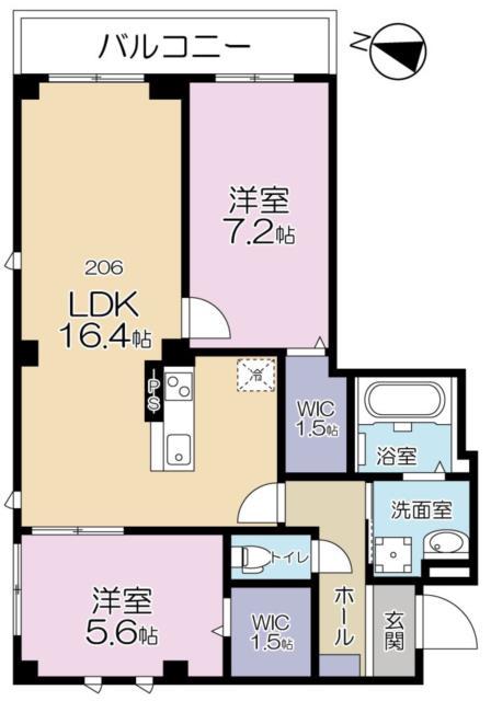 A.FLAT II(2LDK/2階)の間取り写真