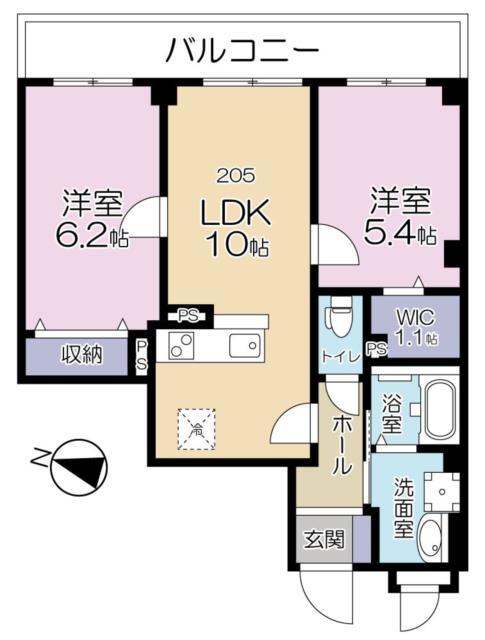 A.FLAT II(2LDK/2階)の間取り写真