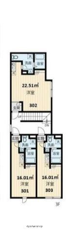 フィオーネ上石神井(1K/3階)の間取り写真