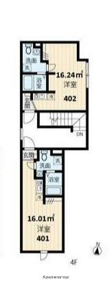 フィオーネ上石神井(1K/4階)の間取り写真