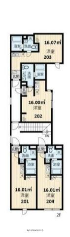 フィオーネ上石神井(1K/2階)の間取り写真