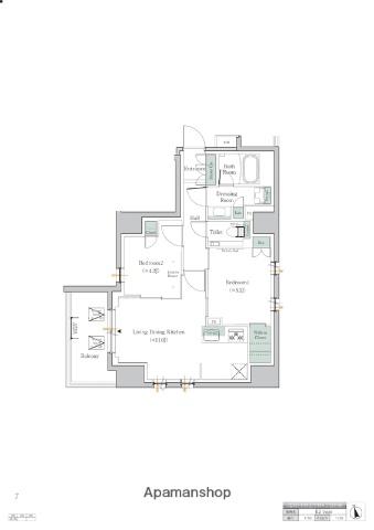 ONE ROOF RESIDENCE NAKANO(2LDK/9階)の間取り写真