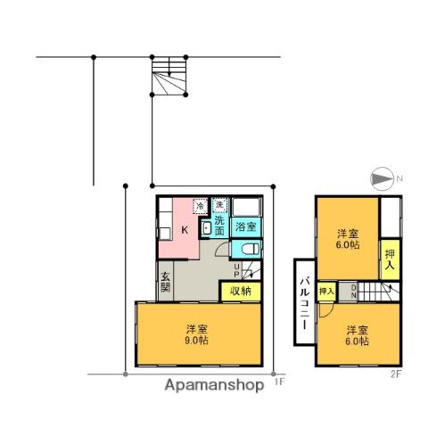 武蔵野線 新座駅 徒歩26分 2階建 築51年(3K)の間取り写真