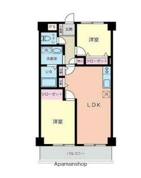 RESTAひばりヶ丘(2LDK/3階)の間取り写真