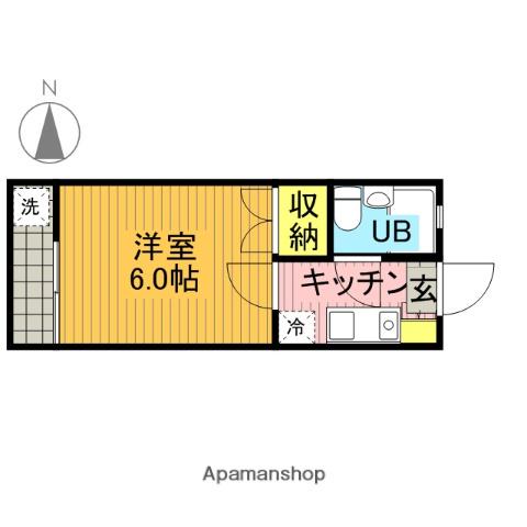 第一三菱荘(1K/2階)の間取り写真