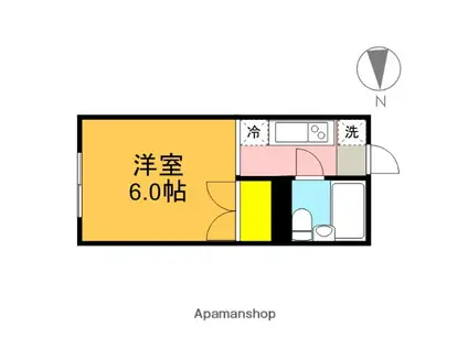 シャトー武蔵野(1K/1階)の間取り写真