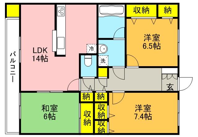 経堂ヒルズ(3LDK/3階)の間取り写真