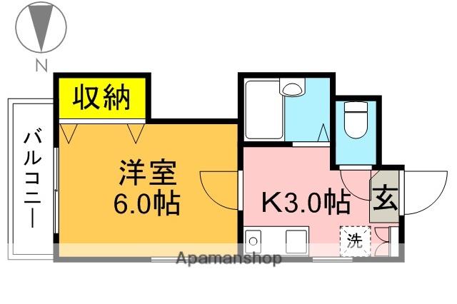 シュピール桜(1K/2階)の間取り写真