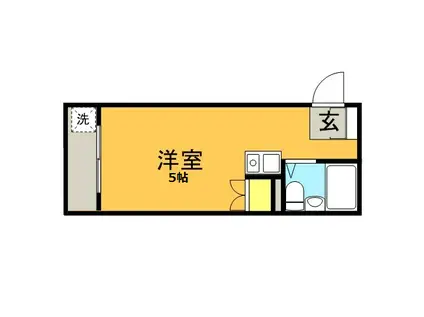 ユーコート武蔵小金井(ワンルーム/1階)の間取り写真