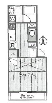 OM・HOUSE(1K/2階)の間取り写真