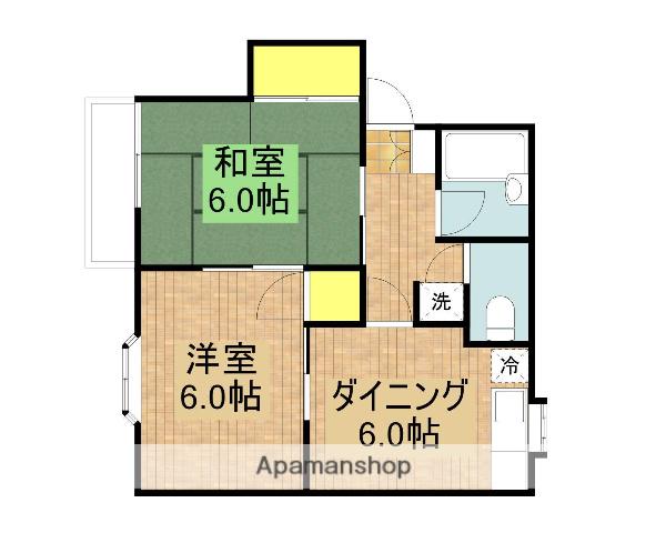 オレンジコート(2DK/1階)の間取り写真