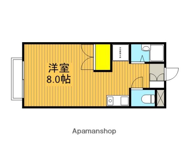 初山ハイツ(ワンルーム/2階)の間取り写真