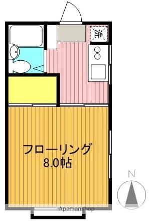 グリーンヒル国分寺(1K/2階)の間取り写真