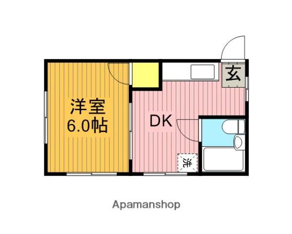 ビューハイツ日吉(1DK/2階)の間取り写真