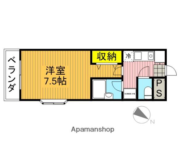 ステージ国立(1K/2階)の間取り写真