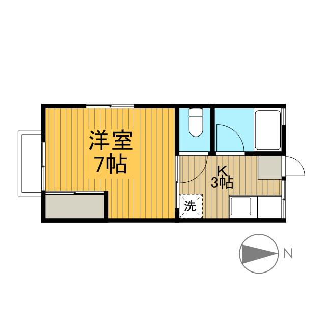 アメニティ(1K/1階)の間取り写真