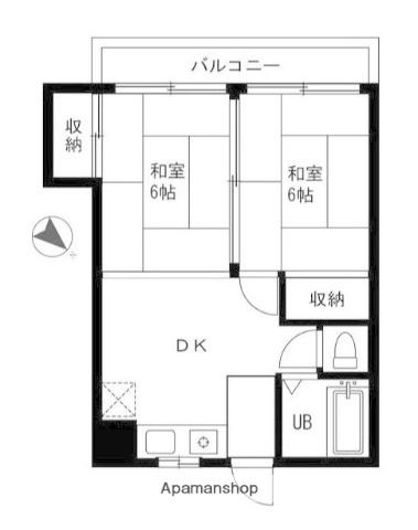 第2浜中マンション(2DK/3階)の間取り写真