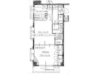 サンライズ国立(1LDK/3階)の間取り写真