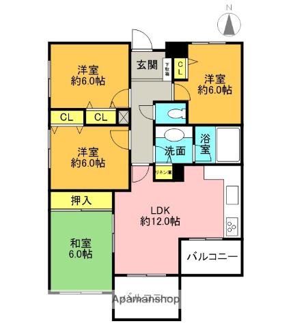 パークサイド野川公園(4LDK/2階)の間取り写真