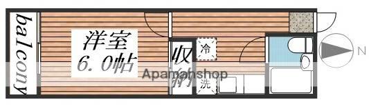 Kハイツ山田(1K/2階)の間取り写真