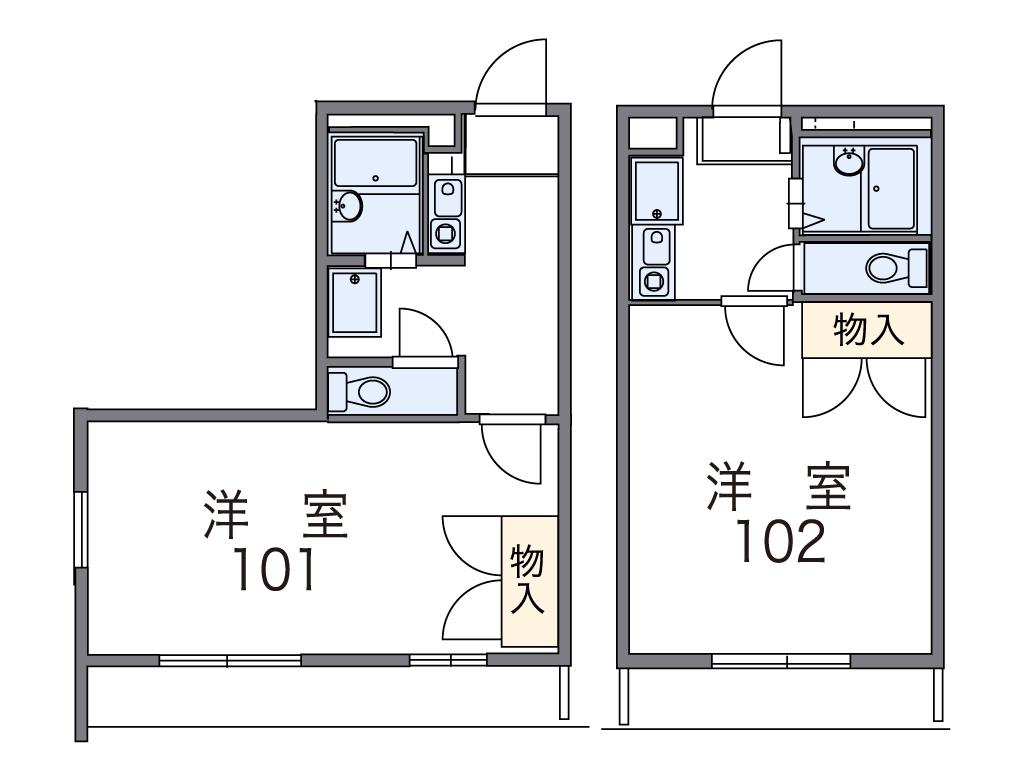 レオパレストゥインクル砂川(1K/2階)の間取り写真
