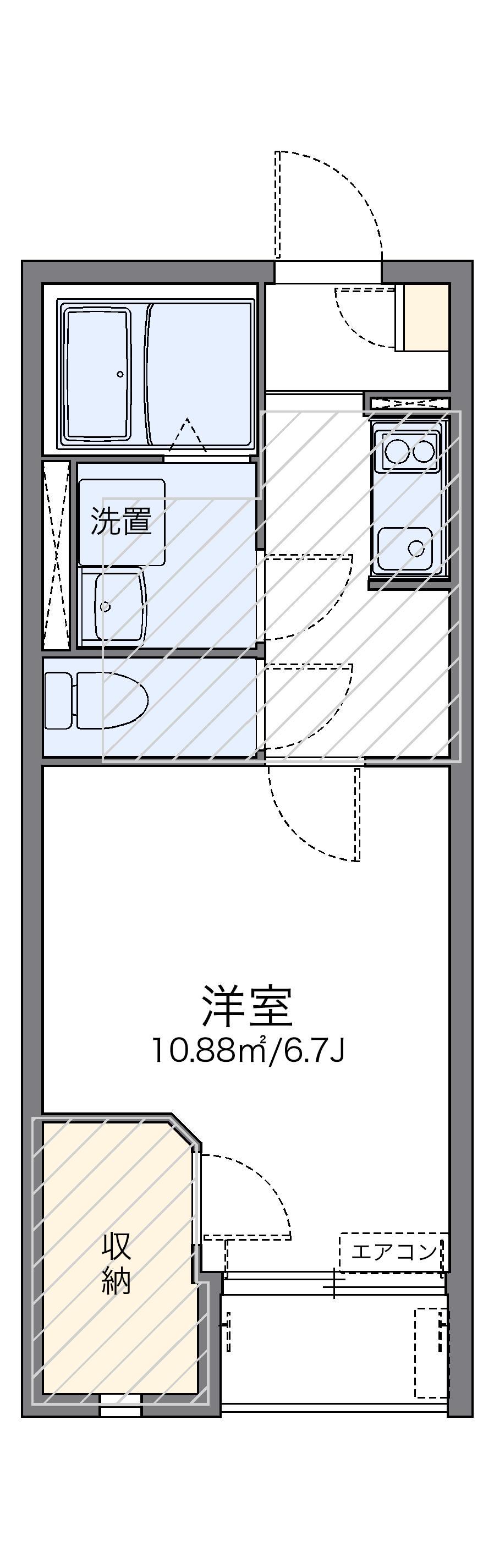 レオネクストクレールⅡ(1K/2階)の間取り写真