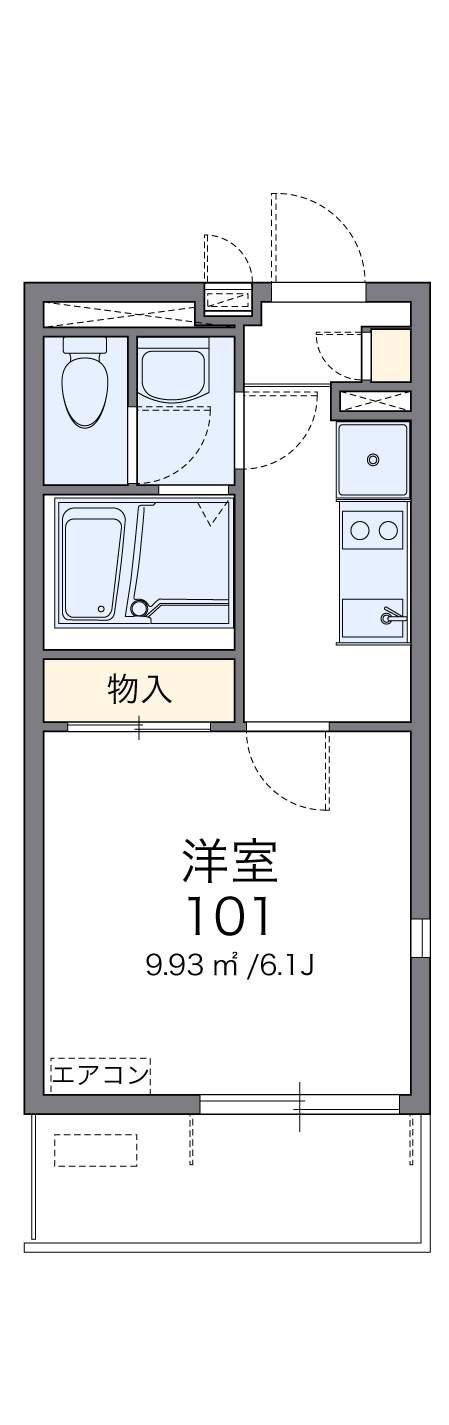 レオネクストNISHIGAIⅢ(1K/1階)の間取り写真
