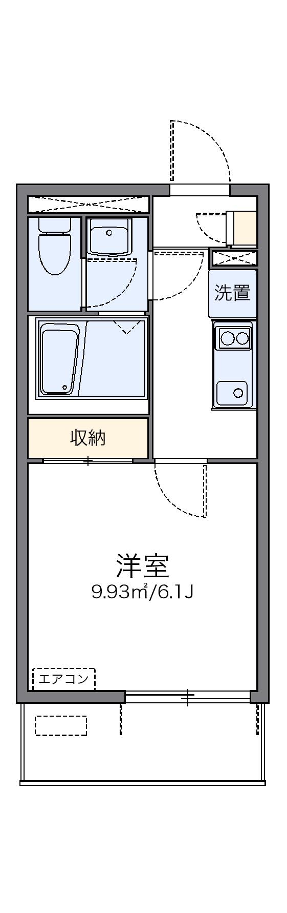 レオネクストNISHIGAIⅢ(1K/1階)の間取り写真