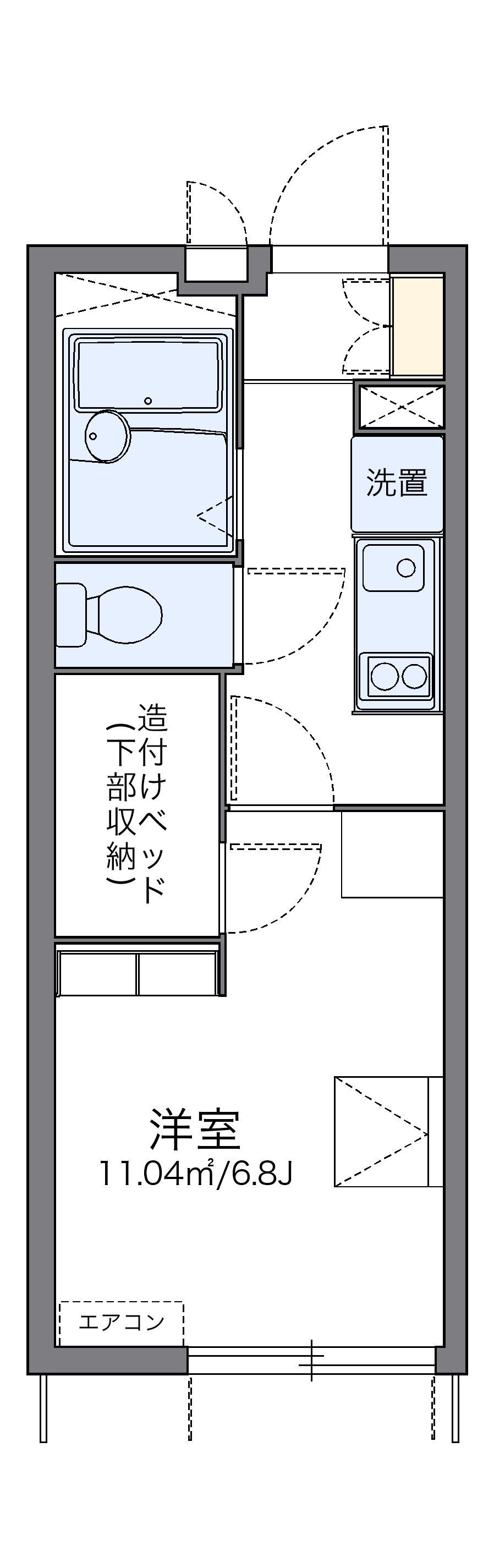 レオパレスプリマベーラ(1K/1階)の間取り写真