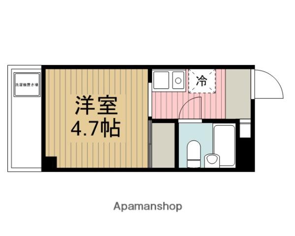 富士見ハイツⅠ(ワンルーム/2階)の間取り写真