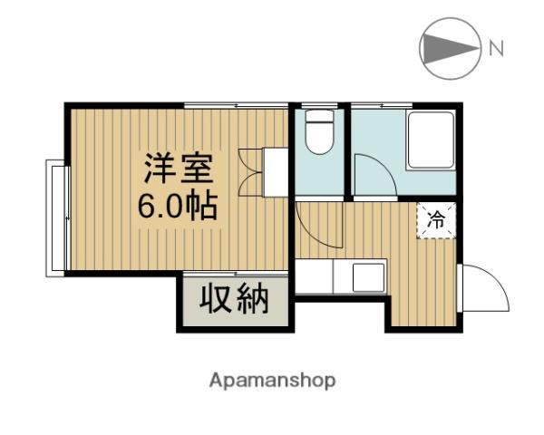 ノースハイム津田(1K/2階)の間取り写真