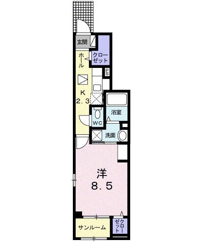 FRAISE COCO Ⅰ(1K/1階)の間取り写真