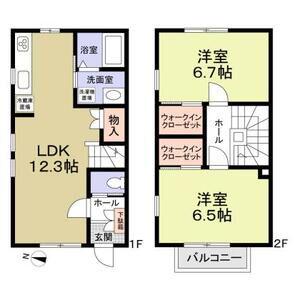 京王電鉄京王線 府中駅(東京) 徒歩11分 2階建 築8年(2LDK/1階)の間取り写真