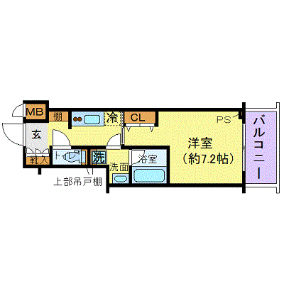 ZOOM府中(1K/3階)の間取り写真