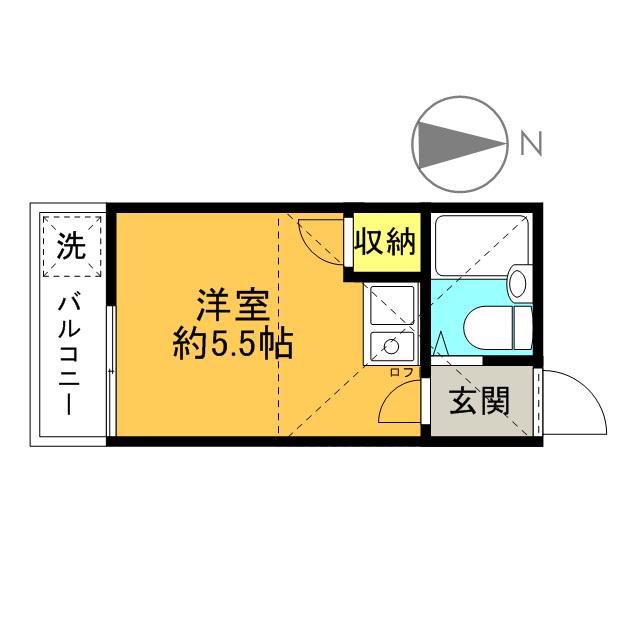 コーポマリーナ成城(ワンルーム/1階)の間取り写真